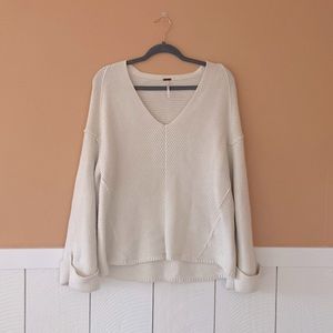Cream V-Neck Sweater